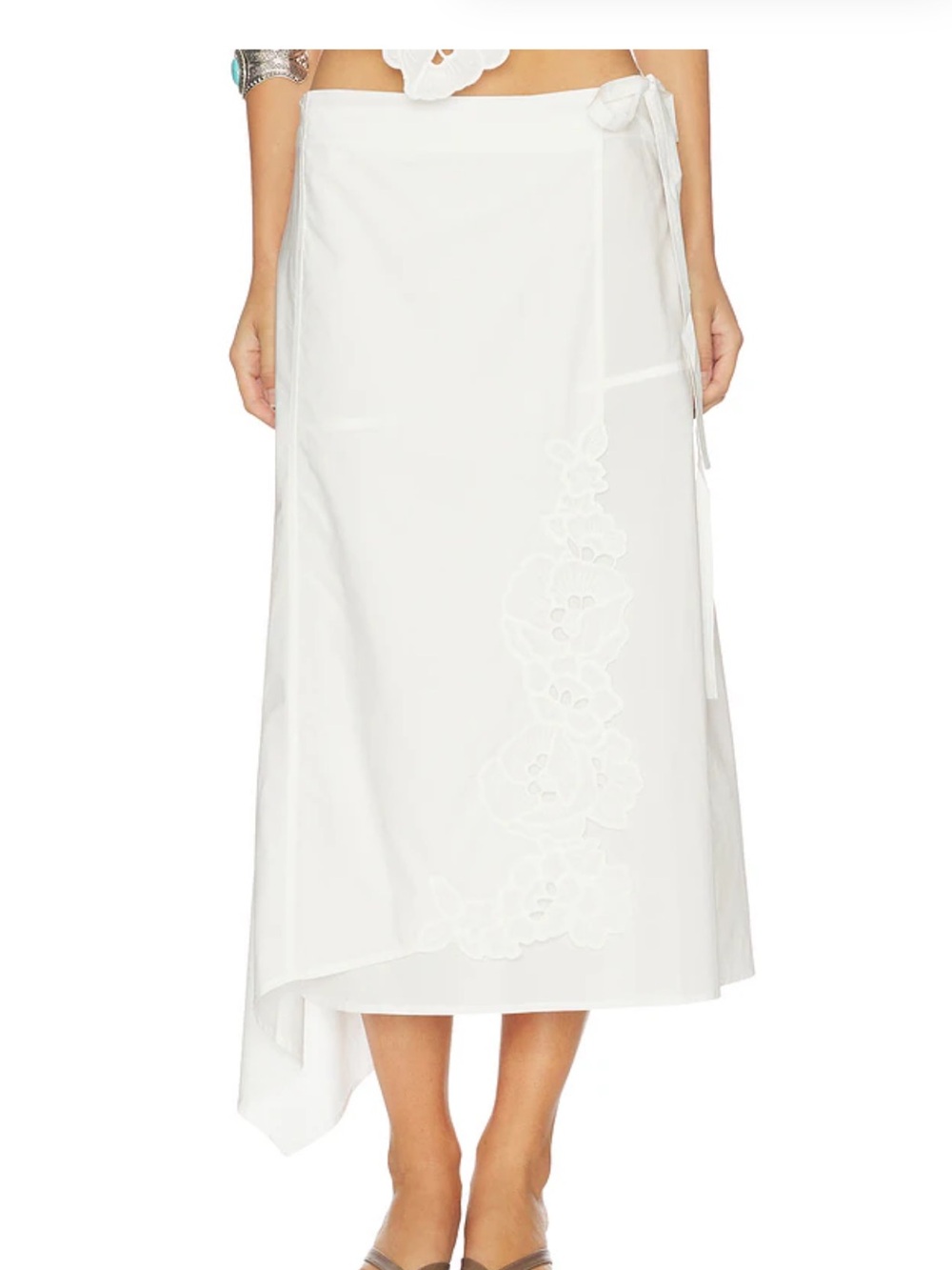 NWT SIR. Klara broderie anglaise cotton midi skirt